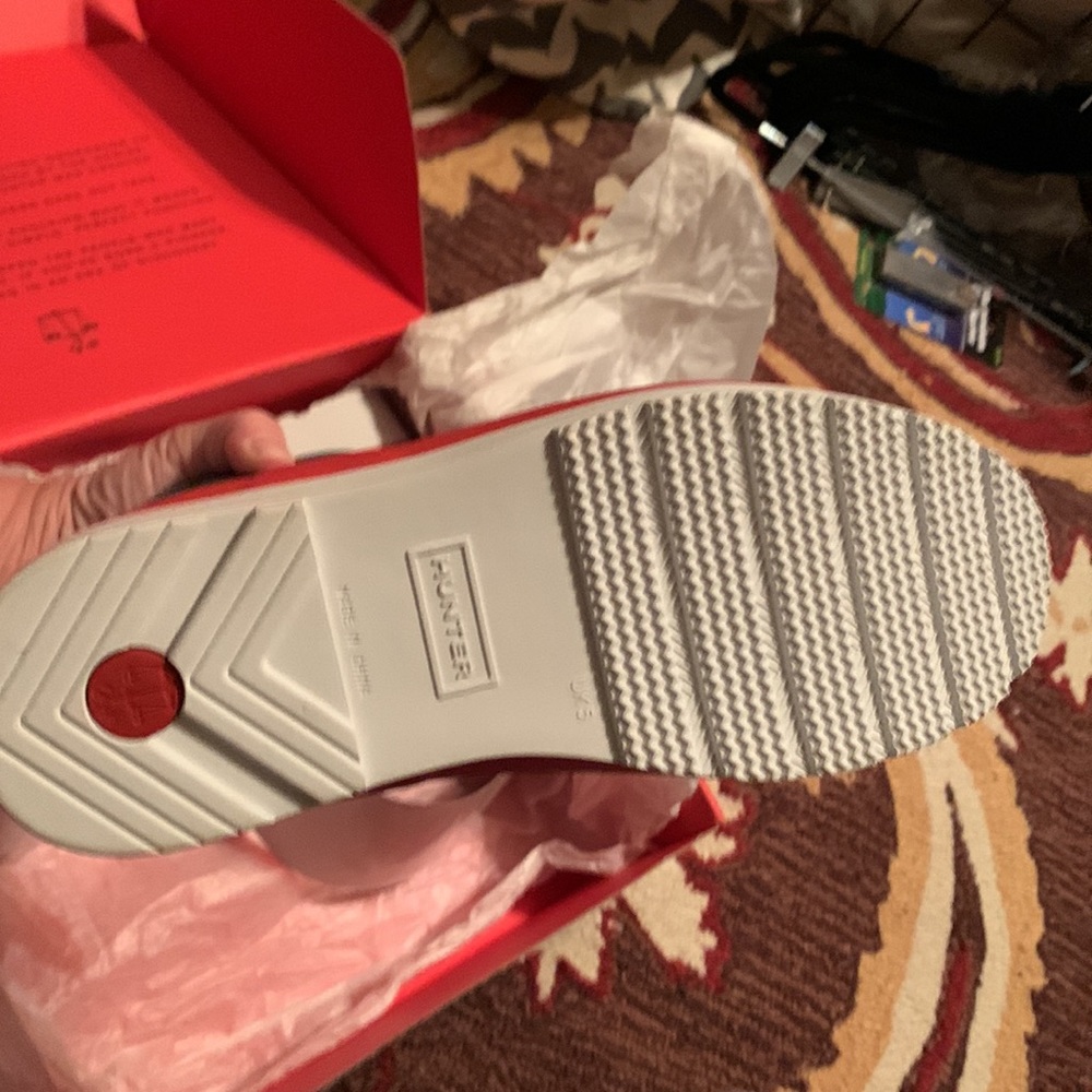 Brand New Hunter Boots SZ 7 Stratus Flare in Gray/Pink - Picture 5 of 7